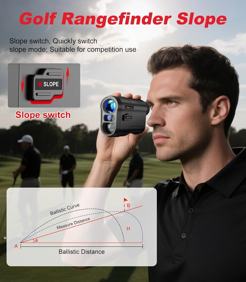 Flagfront Golf Rangefinder with Slope, 1000 Yards Range Finder Golf, 6X Magnification, Flag Locking Vibration, Rechargeable Laser Range Finder - Image 3